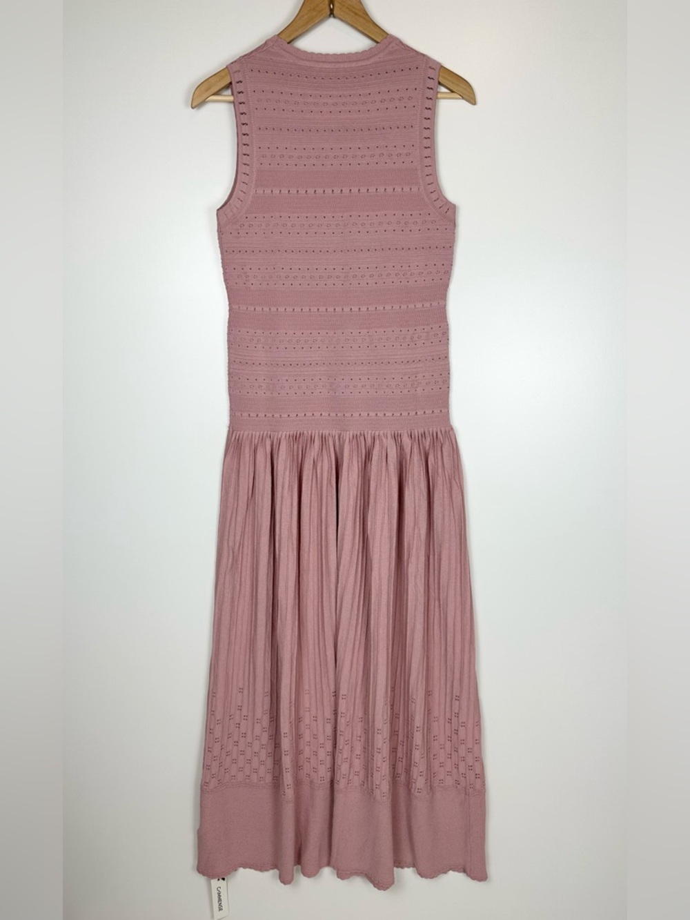 COMMENSE Sleeveless Knit Eyelet Pleated Maxi Dress - Picture 5 of 8